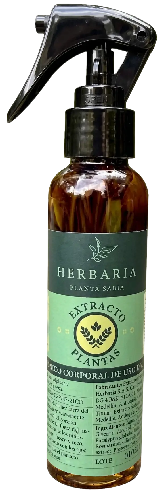 Extracto de Plantas Herbaria – Tónico Antiinflamatorio Natural con Eucalipto, Romero y Saúco, Colombia